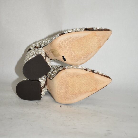 $400 TORY BURCH FRANCESCA SUEDE EMBROIDERED POINTY PUMP COFFEE 5.5 (MG18.5) - Picture 10 of 10